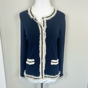 Luisa Spagnoli Navy and Cream Blazer